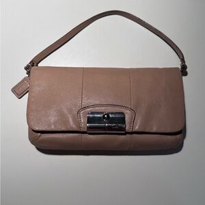 Coach Kristin Tan Leather Wristlet Clutch